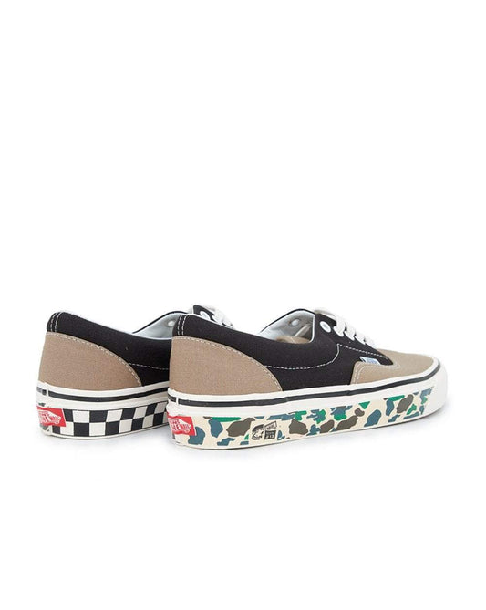 Black & Cream Canvas Trainers