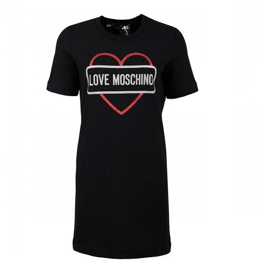 Black Love Heart Slogan Dress