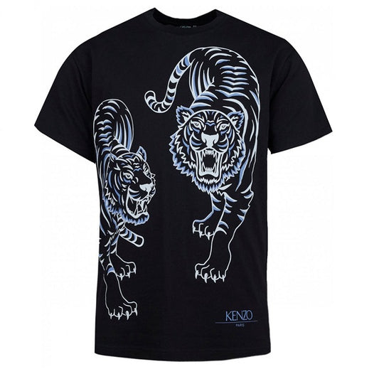 Black Double Tiger Print T-Shirt