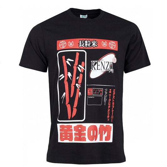 Black Japanese Print T-Shirt