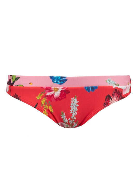 Red Flower Print Bikini Pants