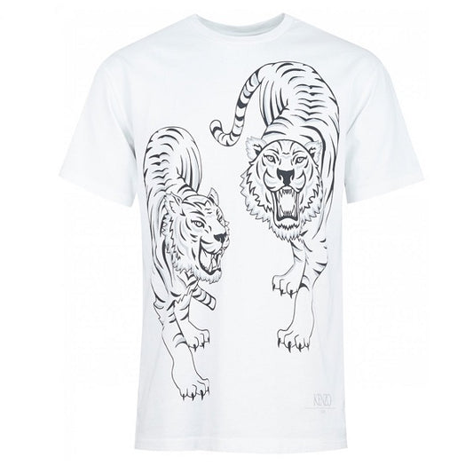 White Double Tiger Print T-Shirt