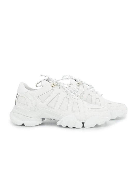 White Leather Chunky Trainers